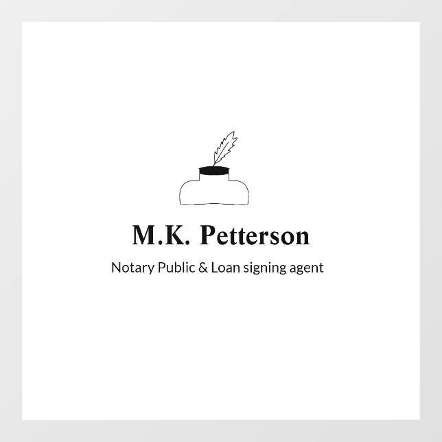 notary public loan signing agent add name address  window cling (Sheet)