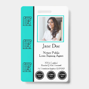 Notary Public Loan Signing Agent Badge with QR