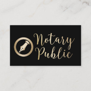 Notary Business Cards Zazzle Notary Public Loan Signing Agent Black Gold Business Card