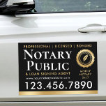 Notary Public Loan Signing Agent Gold Black Car Magnet at Zazzle