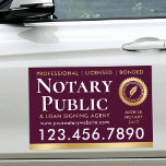 Notary Public Loan Signing Agent Gold Pink Car Magnet at Zazzle
