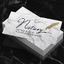 Notary Public Loan Signing Agent Gold Quill Marble Business Card