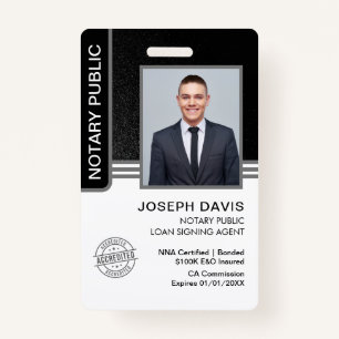 Notary Public Loan Signing Agent ID Badge