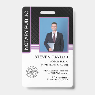 Notary Public Loan Signing Agent ID Badge