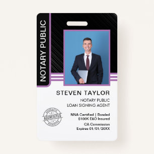 Notary Public Loan Signing Agent ID Badge