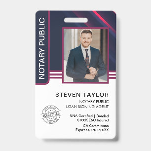 Notary Public Loan Signing Agent ID Badge