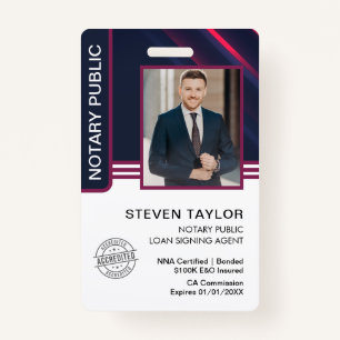 Notary Public Loan Signing Agent ID Badge