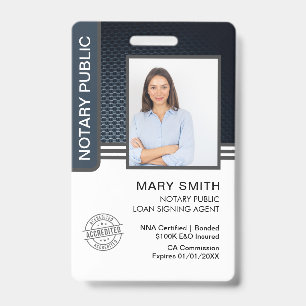 Notary Public Loan Signing Agent ID Badge