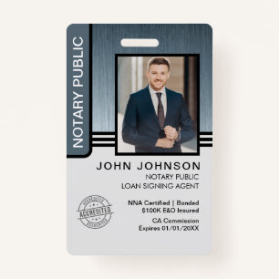 Notary Public Loan Signing Agent ID Badge