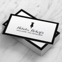 Notary Public Loan Signing Agent Minimalist Border Business Card