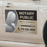 Notary Public Loan Signing Agent Modern Gold Photo Car Magnet<br><div class="desc">Notary Public Loan Signing Agent Modern Black & Gold Photo Car Magnet</div>