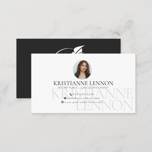 Notary Public _Loan Signing Agent _ Modern Photo  Business Card