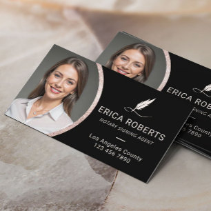 Notary Public Loan Signing Agent Modern Photo Business Card