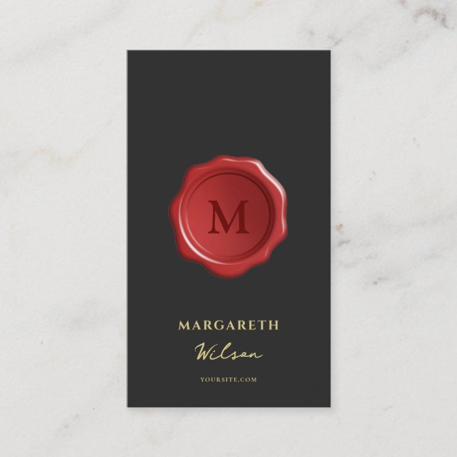 Notary Public Loan Signing Agent Monogram Business Card (Front)