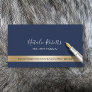 Notary Public Loan Signing Agent Navy & Gold Business Card