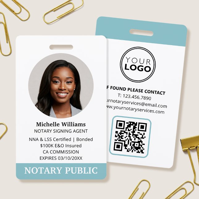 Notary Public Loan Signing Agent Photo Turquoise Badge (Creator Uploaded)