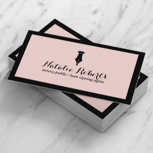 Notary Public Loan Signing Agent Plain Pink Business Card