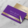 Notary Public Loan Signing Agent Purple & Gold Business Card
