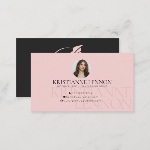 Notary Public _ Loan Signing Agent _ Sleek Photo Business Card