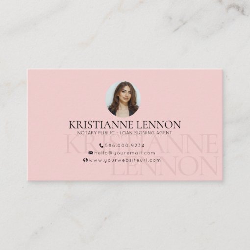 Notary Public - Loan Signing Agent - Sleek Photo Business Card | Zazzle