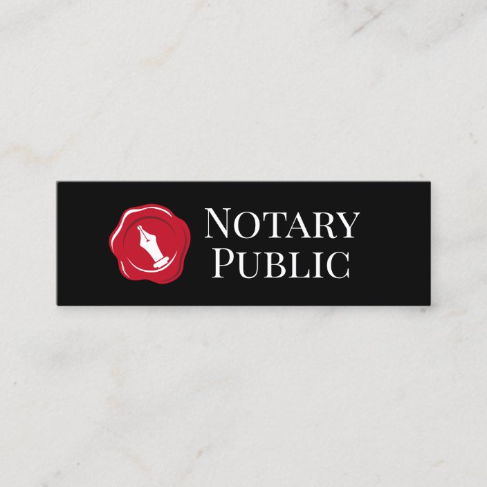 Notary Public Loan Signing Agent Wax Stamp Logo Mini Business Card
