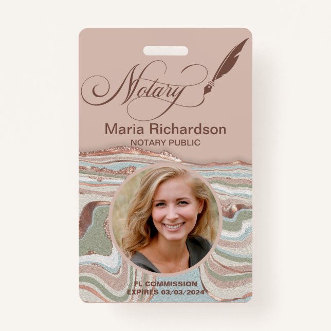 Notary public Loan Signing Photo Name Badge (Front)