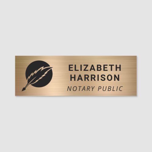 Notary Public Logo Gold Name Tag