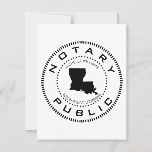 Notary Public Louisiana Note Card