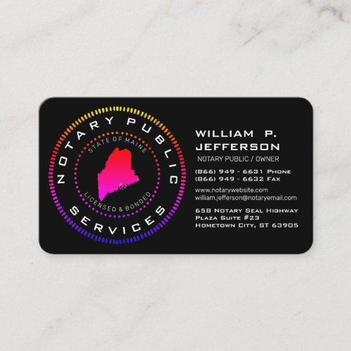 Notary Public Maine ll Business Card