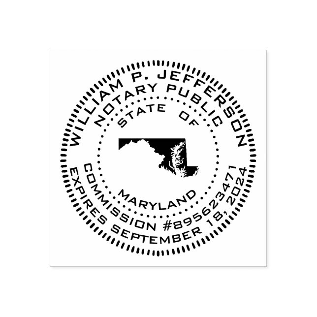 Notary Public Maryland Rubber Stamp Zazzle