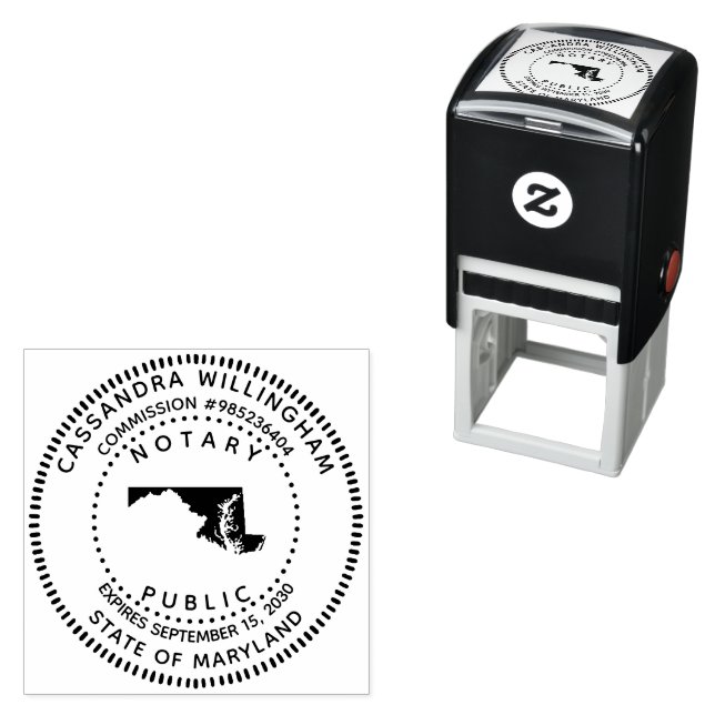 Notary Public Maryland Self-inking Stamp (In Situ)