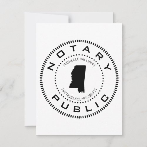 Notary Public Mississippi Note Card