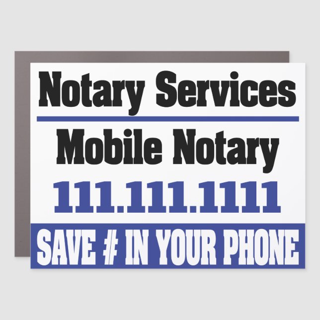 Notary Public Mobile Notary Car Magnet (Front)