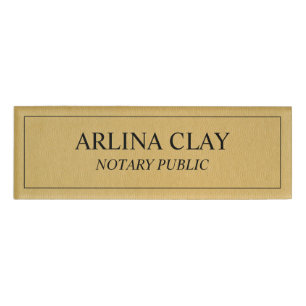 Notary Public Name Badge Gold Texture Luxury