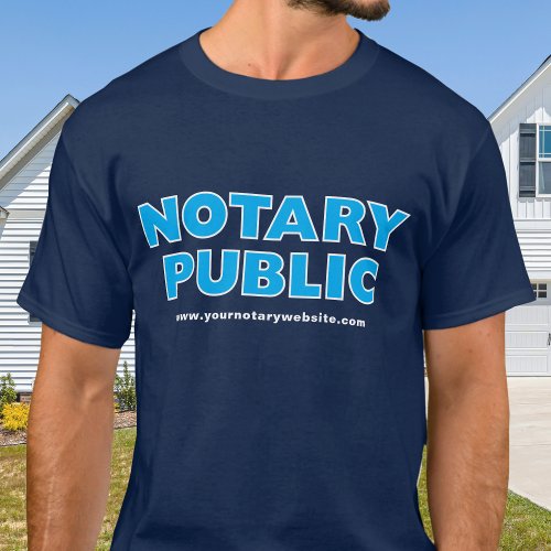 Notary Public Navy Blue Editable Website T_Shirt