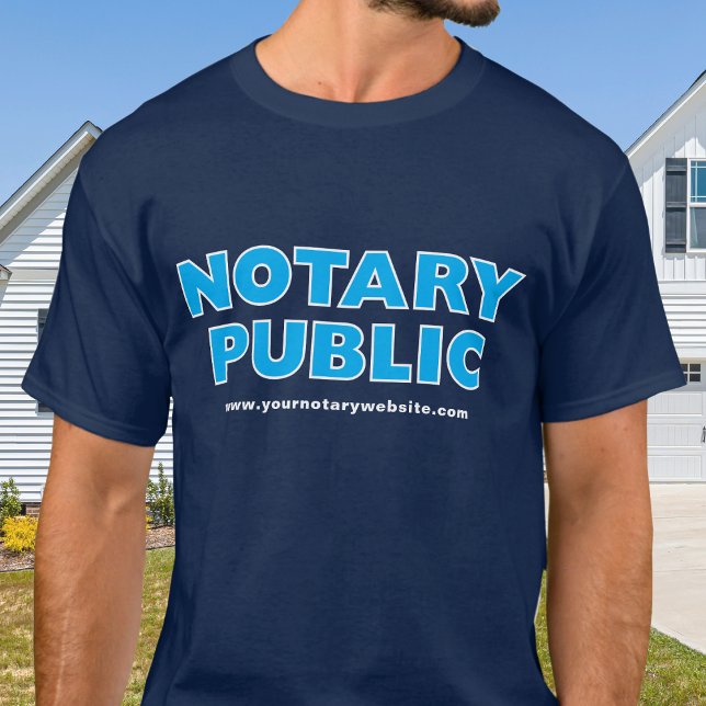 Notary Public Navy Blue Editable Website T-Shirt (Creator Uploaded)