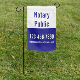 Notary Public Navy Blue & White Template Garden Flag
