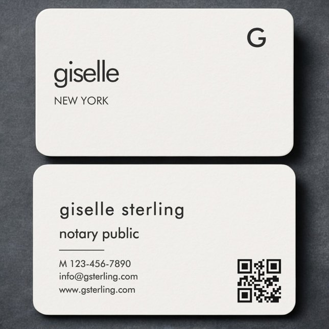 Notary Public Neutral QR Code  Business Card (Creator Uploaded)