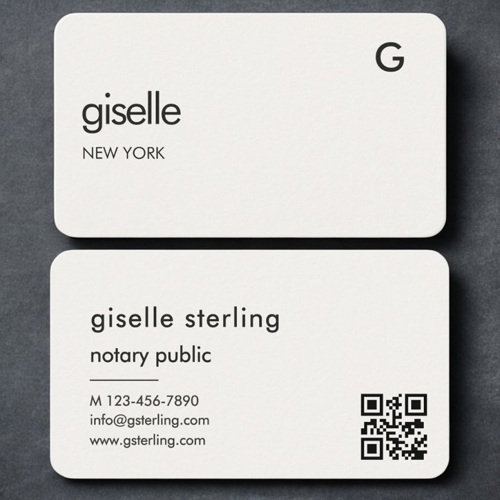 Notary Public Neutral QR Code Business Card