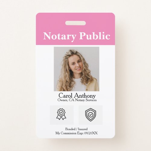 Notary Public  Notary Signing Agent ID Badge