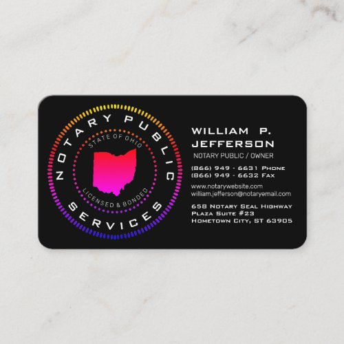 Notary Public Ohio ll Business Card