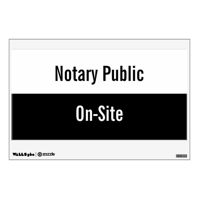 Notary Public On-Site Black and White Wall Decal (Front)
