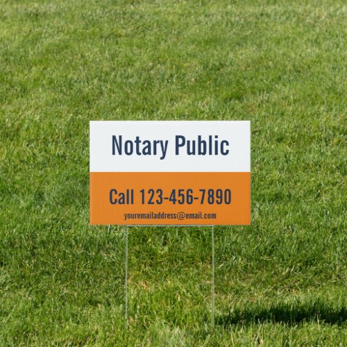 Notary Public Orange and Blue Promotional Template Sign