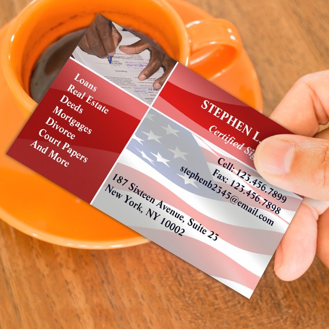 Notary Public Patriotic Business Card Template (Creator Uploaded)