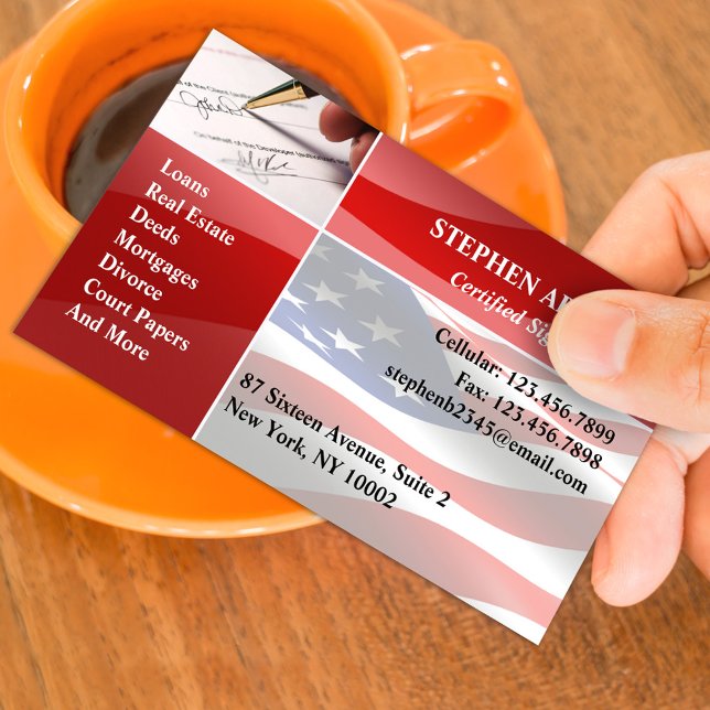 Notary Public Patriotic Business Card Template (Creator Uploaded)