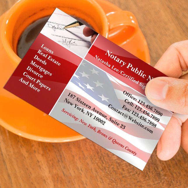 Notary Public Patriotic Business Card Template (Creator Uploaded)