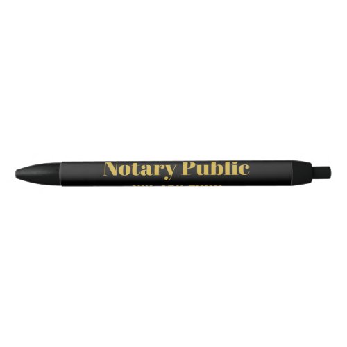 Notary Public Phone Number Black and Gold Black Ink Pen