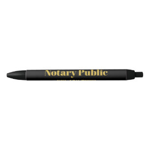 Notary Public Phone Number Black and Gold Pen