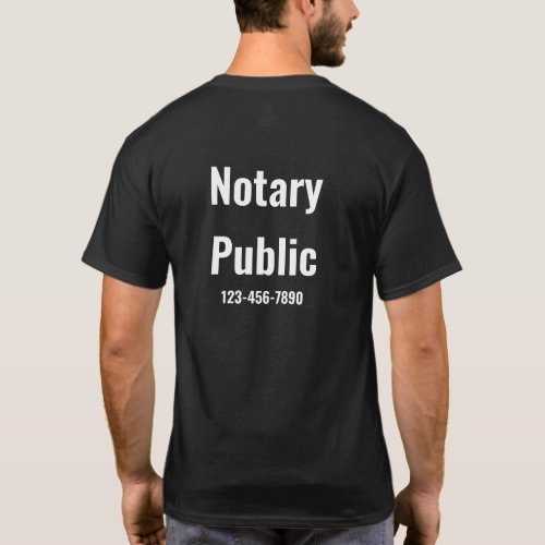 Notary Public Phone Number Black White Template T_Shirt