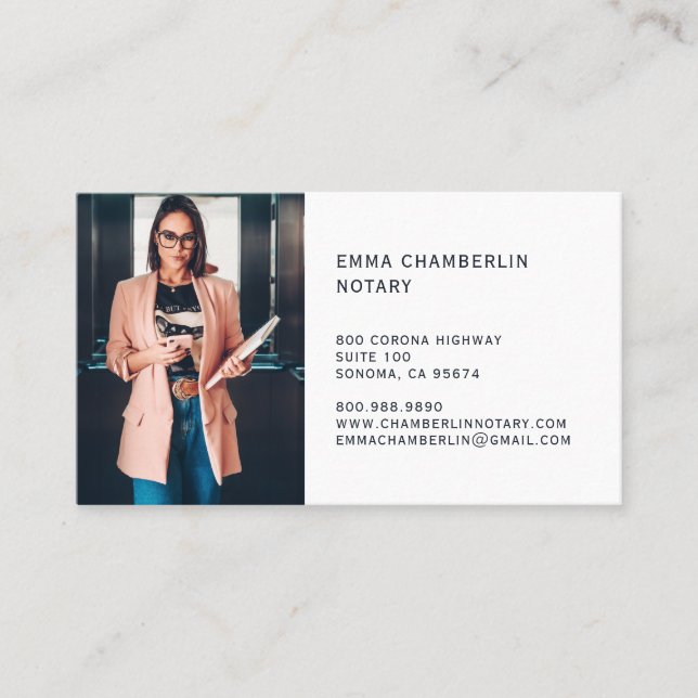 Notary Public Photo  Business Card (Front)